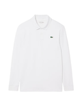 LACOSTE Regular Fit Ultra Dry Long Sleeved Golf Polo Shirt White - MAISONDEFASHION.COM