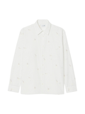 LACOSTE Relaxed Fit Embroidered Cotton Shirt White - MAISONDEFASHION.COM