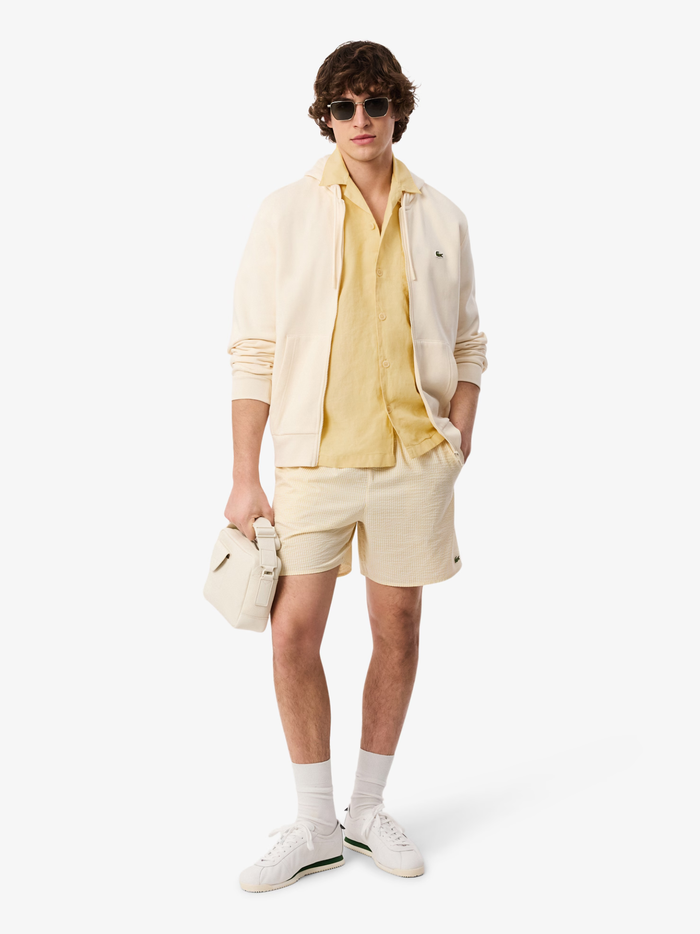 LACOSTE Relaxed Fit Linen Shirt Jaune - MAISONDEFASHION.COM