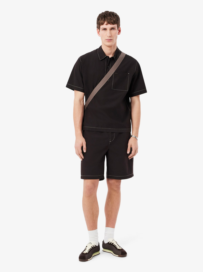 LACOSTE Relaxed Fit Poplin Shorts Brown
