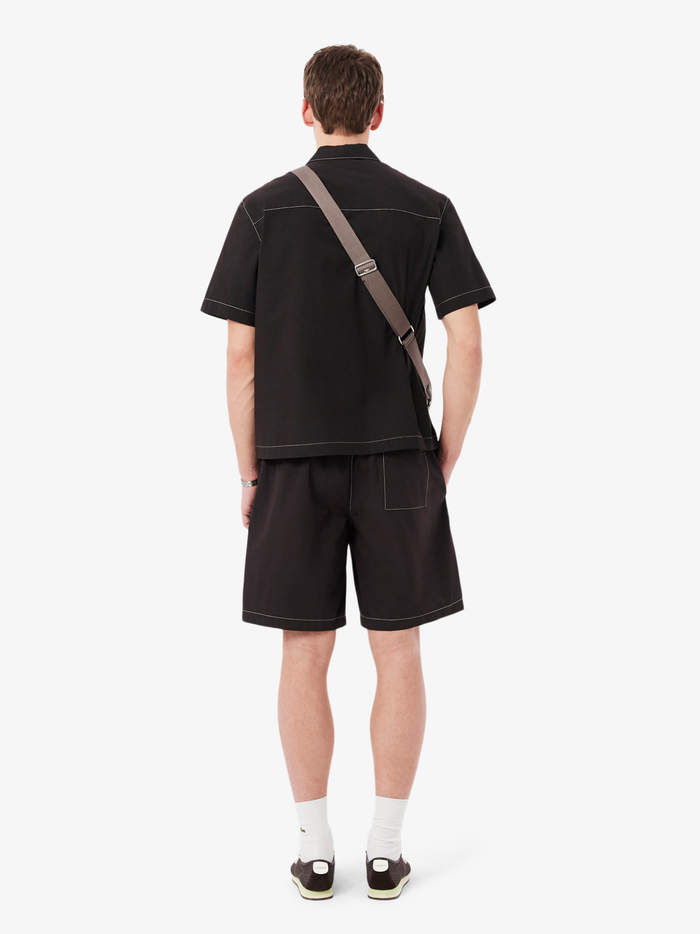 LACOSTE Relaxed Fit Poplin Shorts Brown