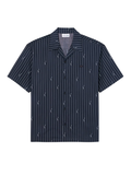 LACOSTE Relaxed Fit Print Twill Shirt Black - MAISONDEFASHION.COM