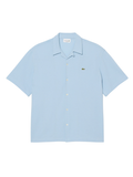 LACOSTE Relaxed Fit Short Sleeved Piqué Shirt Light Blue - MAISONDEFASHION.COM