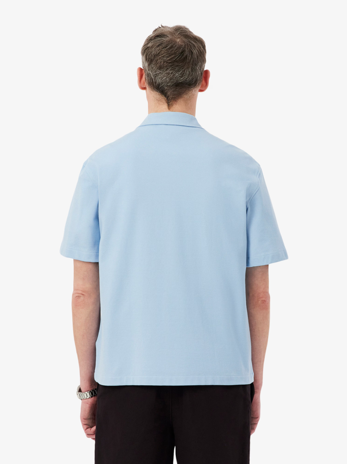 LACOSTE Relaxed Fit Short Sleeved Piqué Shirt Light Blue - MAISONDEFASHION.COM