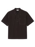 LACOSTE Relaxed Fit Short Sleeved Poplin Shirt Brown - MAISONDEFASHION.COM