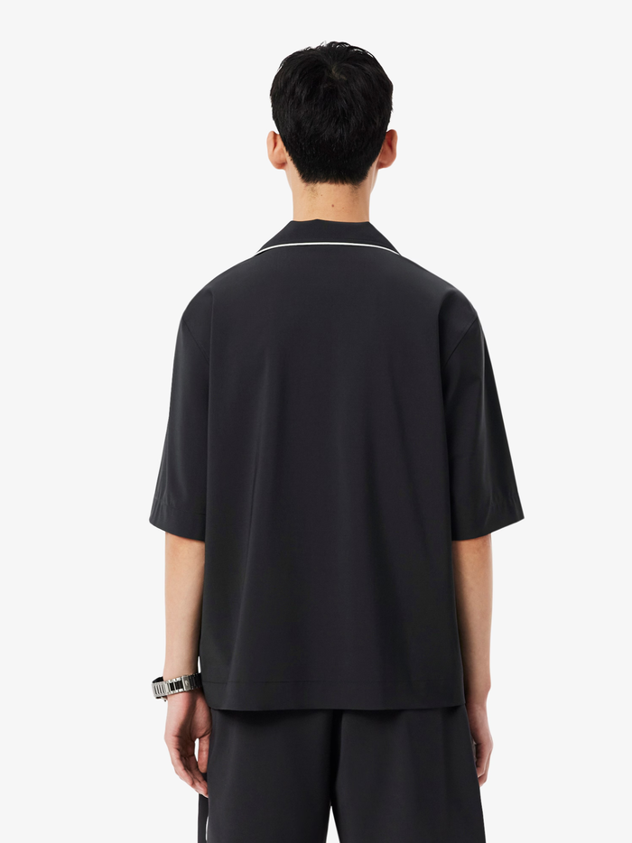 LACOSTE Relaxed Fit Short Sleeved Wool Shirt Dark Grey - MAISONDEFASHION.COM