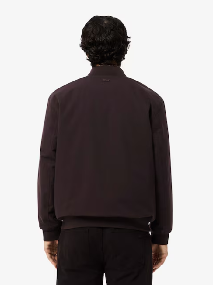 LACOSTE Retro Badge Water-Repellent Bomber Jacket Brown - MAISONDEFASHION.COM