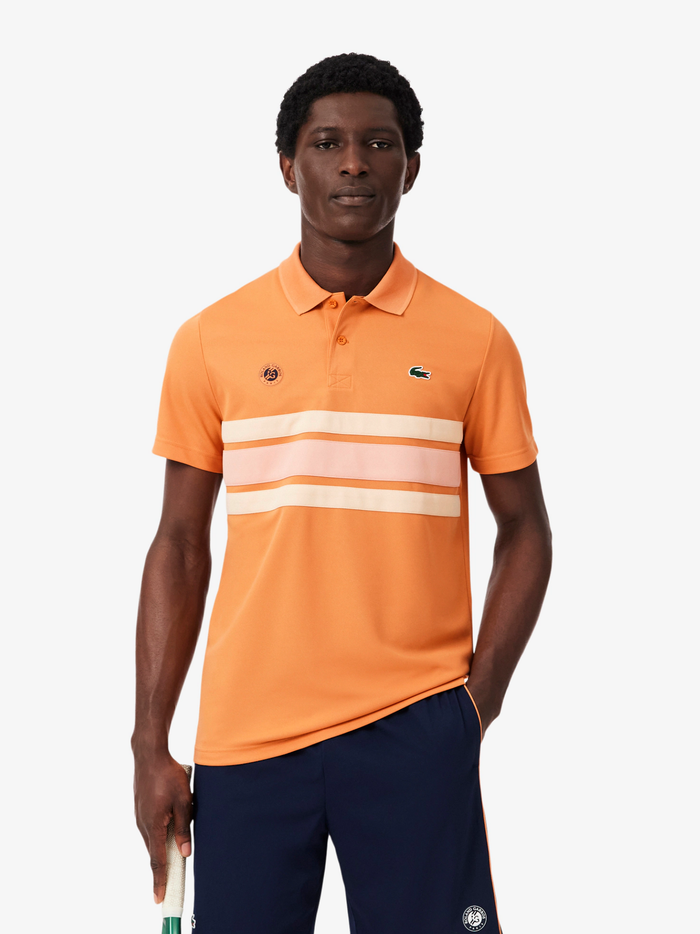 LACOSTE Roland-Garros Edition Ballboy Polo Shirt Orange/Rose - MAISONDEFASHION.COM