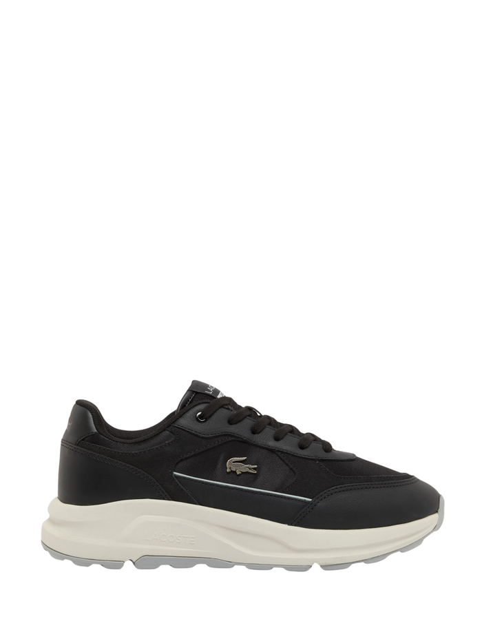 LACOSTE Run Set Suede Sneakers Black/Off White - MAISONDEFASHION.COM