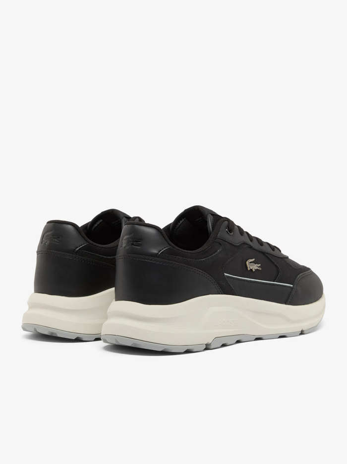 LACOSTE Run Set Suede Sneakers Black/Off White - MAISONDEFASHION.COM