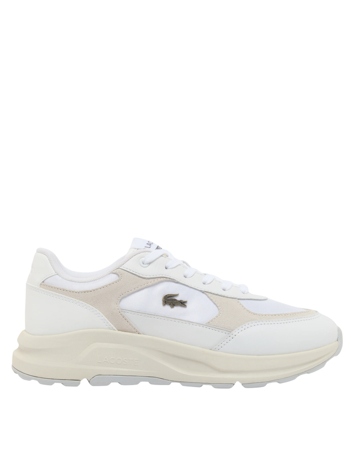 LACOSTE Run Set Suede Sneakers White/Off White - MAISONDEFASHION.COM