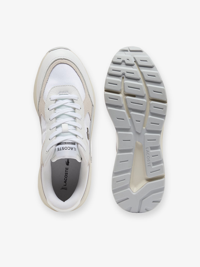 LACOSTE Run Set Suede Sneakers White/Off White - MAISONDEFASHION.COM