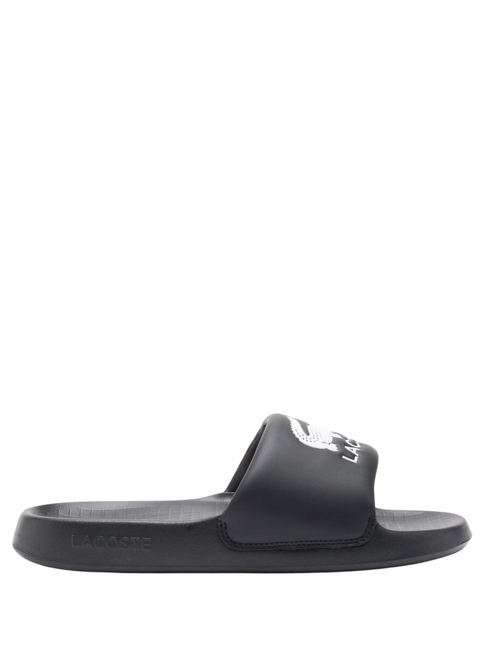 LACOSTE Serve Slide 1.0 Black/White - MAISONDEFASHION.COM