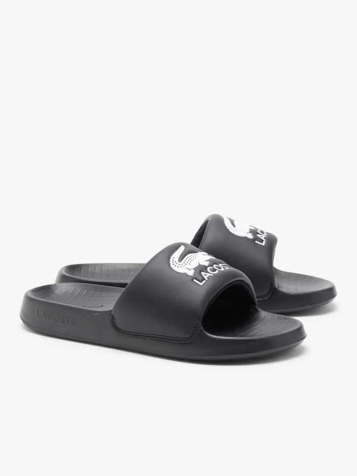 LACOSTE Serve Slide 1.0 Black/White - MAISONDEFASHION.COM