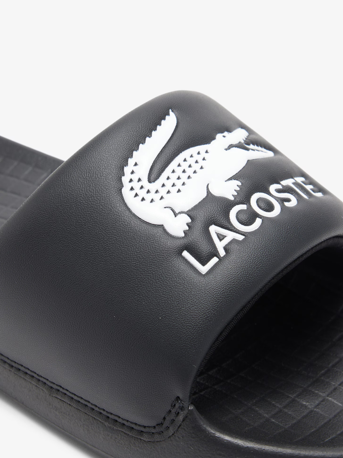 LACOSTE Serve Slide 1.0 Black/White - MAISONDEFASHION.COM