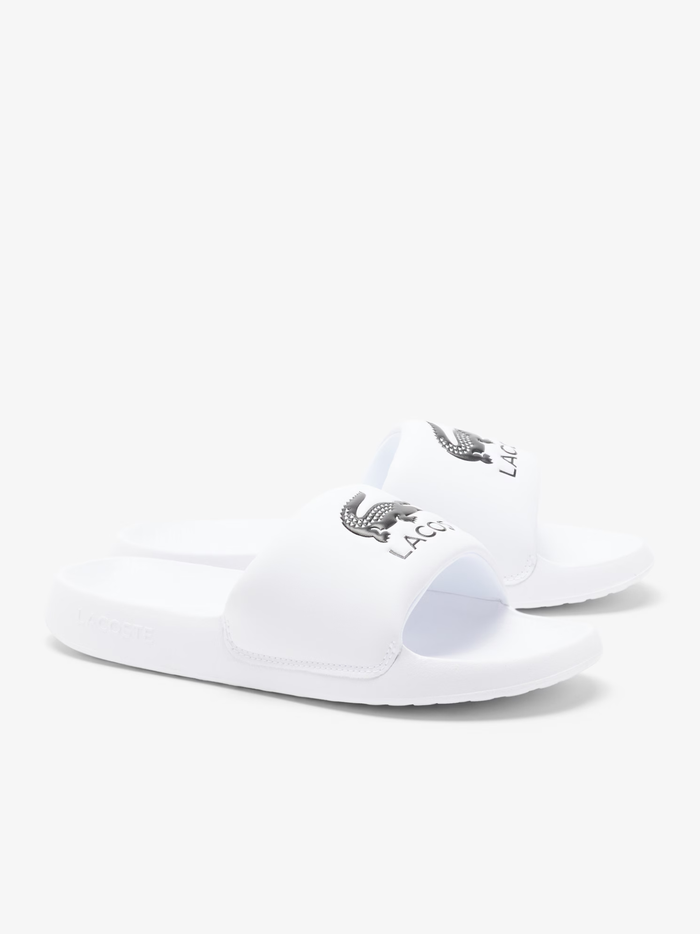 LACOSTE Serve Slide 1.0 White/Black - MAISONDEFASHION.COM