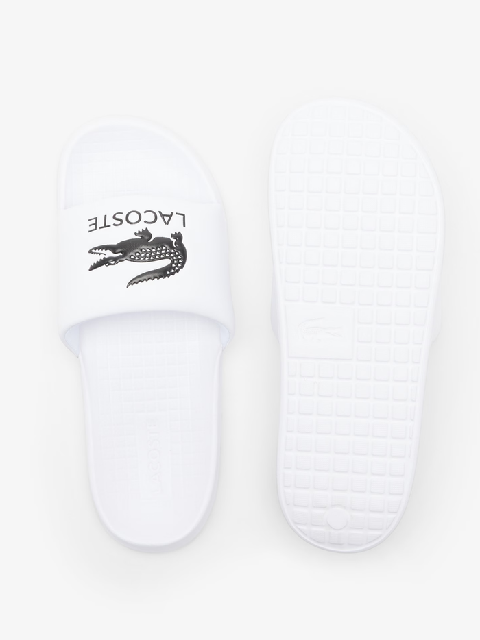 LACOSTE Serve Slide 1.0 White/Black - MAISONDEFASHION.COM