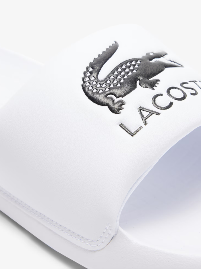 LACOSTE Serve Slide 1.0 White/Black - MAISONDEFASHION.COM