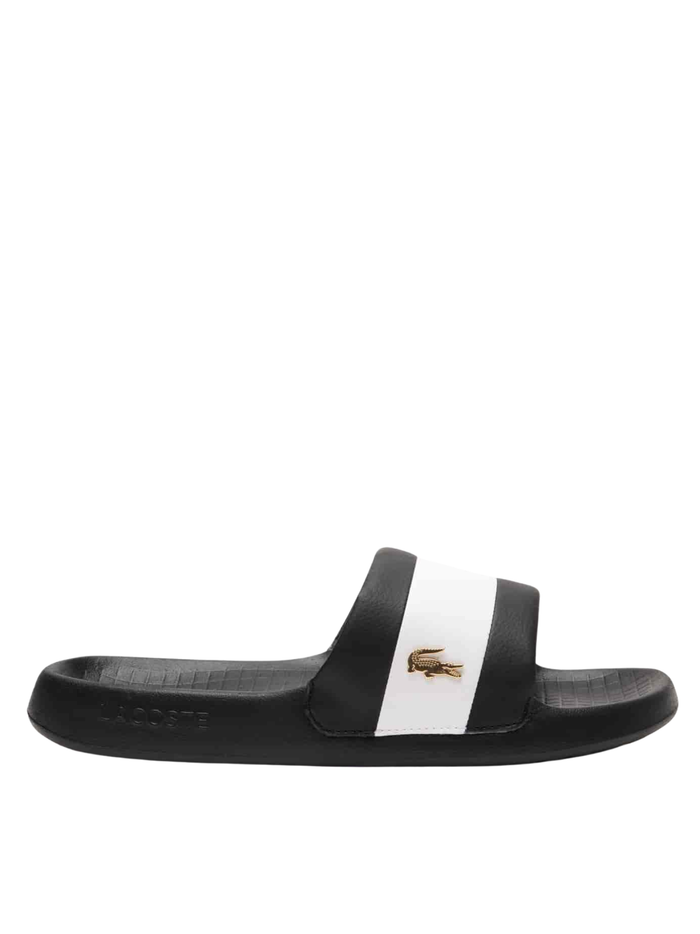 LACOSTE Serve Slide Hybrid Slides Black/White - MAISONDEFASHION.COM