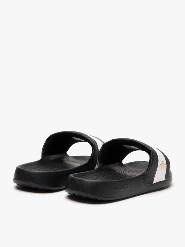 LACOSTE Serve Slide Hybrid Slides Black/White - MAISONDEFASHION.COM