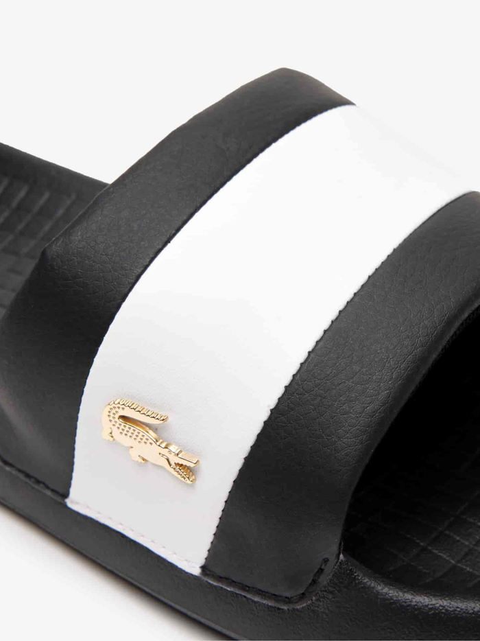 LACOSTE Serve Slide Hybrid Slides Black/White - MAISONDEFASHION.COM
