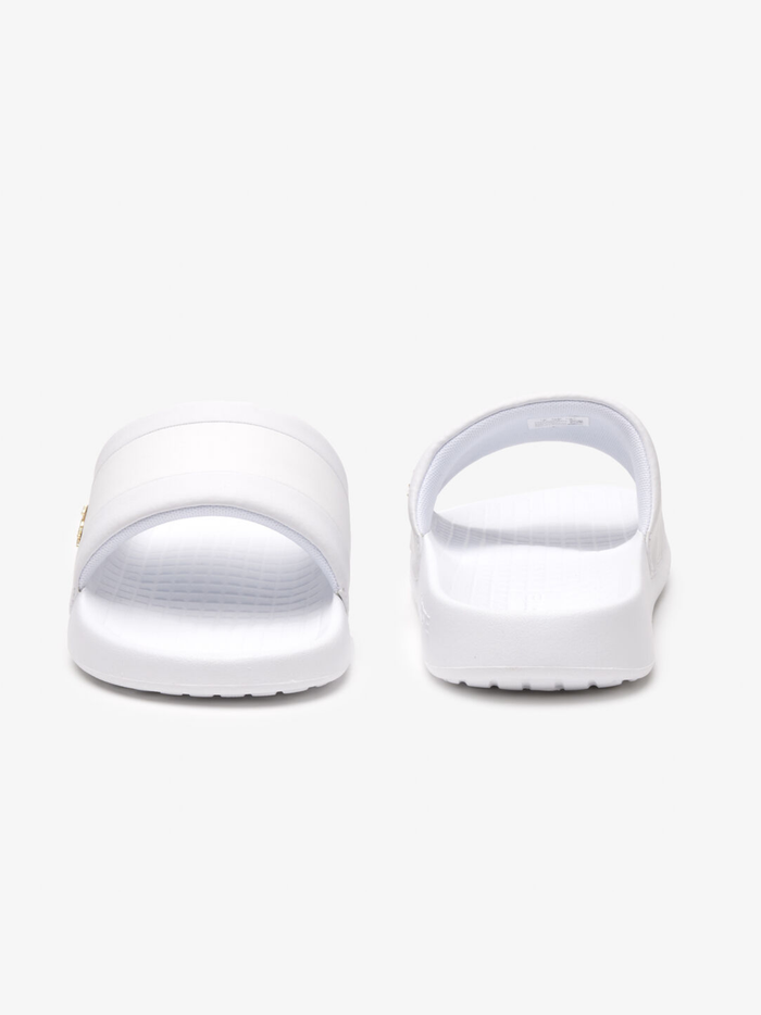 LACOSTE Serve Slide Hybrid Slides White/Gold - MAISONDEFASHION.COM