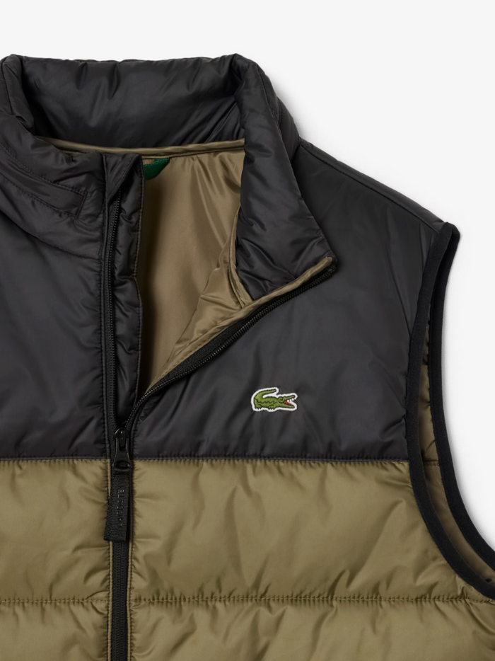 LACOSTE Water-Repellent Green Vest - additional product view highlighting the sleeveless design and functional details