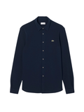 LACOSTE Slim Fit Cotton Piqué Shirt Midnight Blue - MAISONDEFASHION.COM