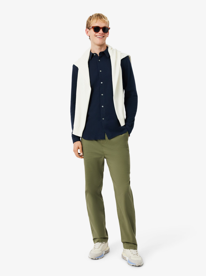 LACOSTE Slim Fit Cotton Piqué Shirt Midnight Blue - MAISONDEFASHION.COM
