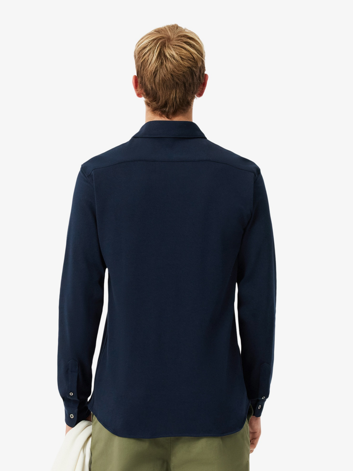 LACOSTE Slim Fit Cotton Piqué Shirt Midnight Blue - MAISONDEFASHION.COM