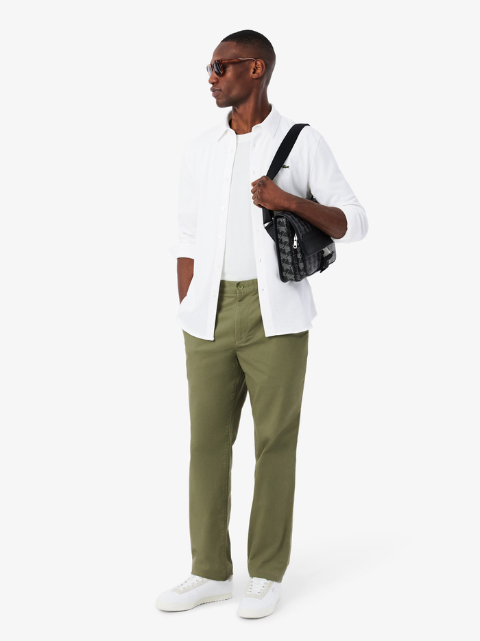 LACOSTE Slim Fit Cotton Piqué Shirt White - MAISONDEFASHION.COM