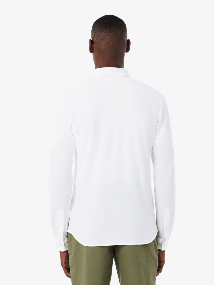 LACOSTE Slim Fit Cotton Piqué Shirt White - MAISONDEFASHION.COM