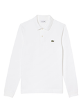 LACOSTE Slim Fit L.12.12 Long Sleeved Polo Shirt White - MAISONDEFASHION.COM