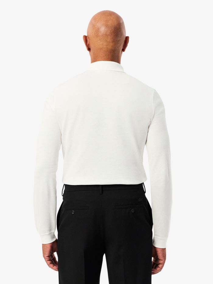LACOSTE Slim Fit L.12.12 Long Sleeved Polo Shirt White - MAISONDEFASHION.COM