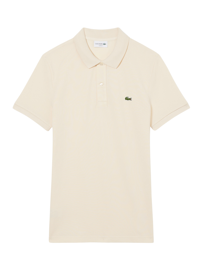 LACOSTE Slim Fit L.12.12 Original Polo Shirt Beige - MAISONDEFASHION.COM