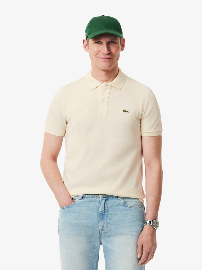 LACOSTE Slim Fit L.12.12 Original Polo Shirt Beige - MAISONDEFASHION.COM