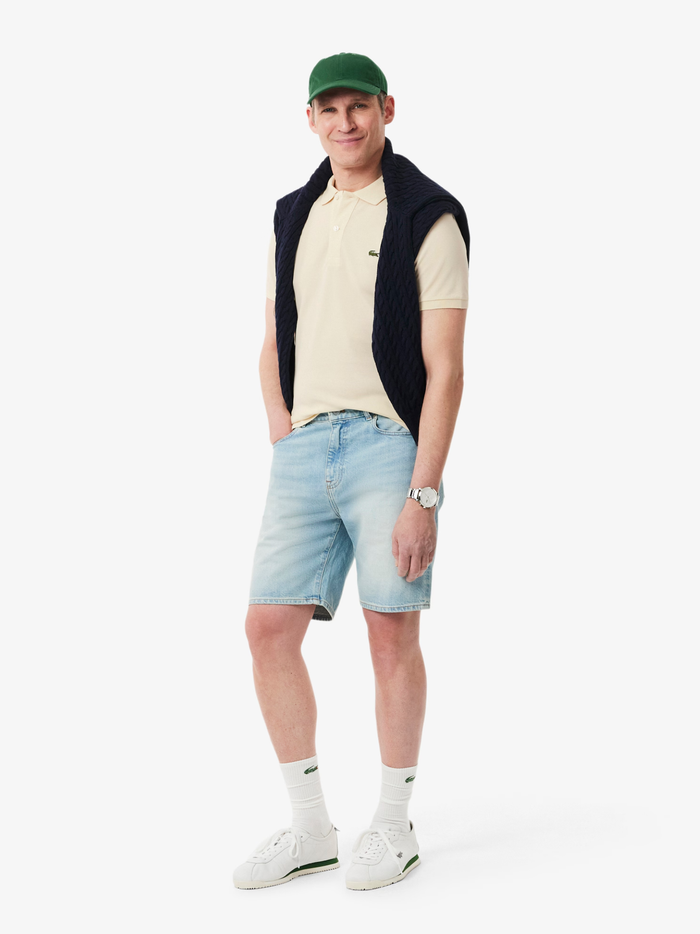 LACOSTE Slim Fit L.12.12 Original Polo Shirt Beige - MAISONDEFASHION.COM