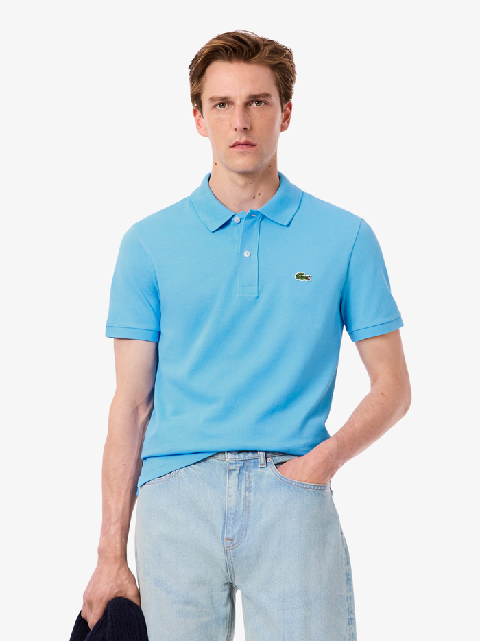 LACOSTE Slim Fit L.12.12 Original Polo Shirt Celest Blue - MAISONDEFASHION.COM