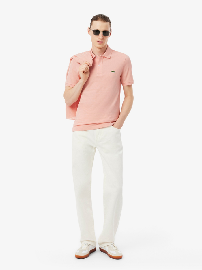 LACOSTE Slim Fit L.12.12 Original Polo Shirt Coral Pink - MAISONDEFASHION.COM