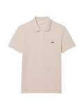LACOSTE Slim Fit L.12.12 Original Polo Shirt Heathered Grey Beige - MAISONDEFASHION.COM