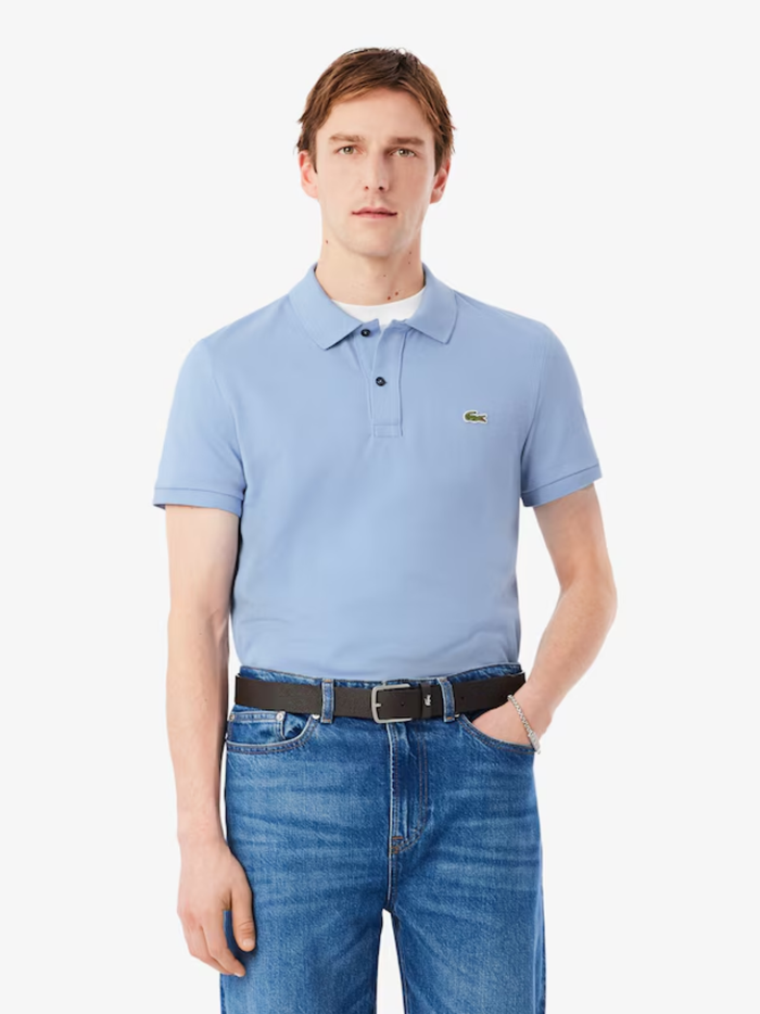 LACOSTE Slim Fit L.12.12 Original Polo Shirt Light Blue - MAISONDEFASHION.COM