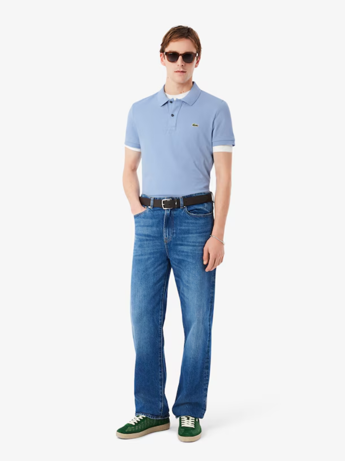 LACOSTE Slim Fit L.12.12 Original Polo Shirt Light Blue - MAISONDEFASHION.COM