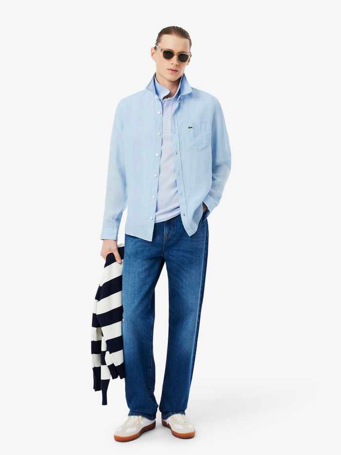 LACOSTE Slim Fit L.12.12 Original Polo Shirt Light Blue - MAISONDEFASHION.COM