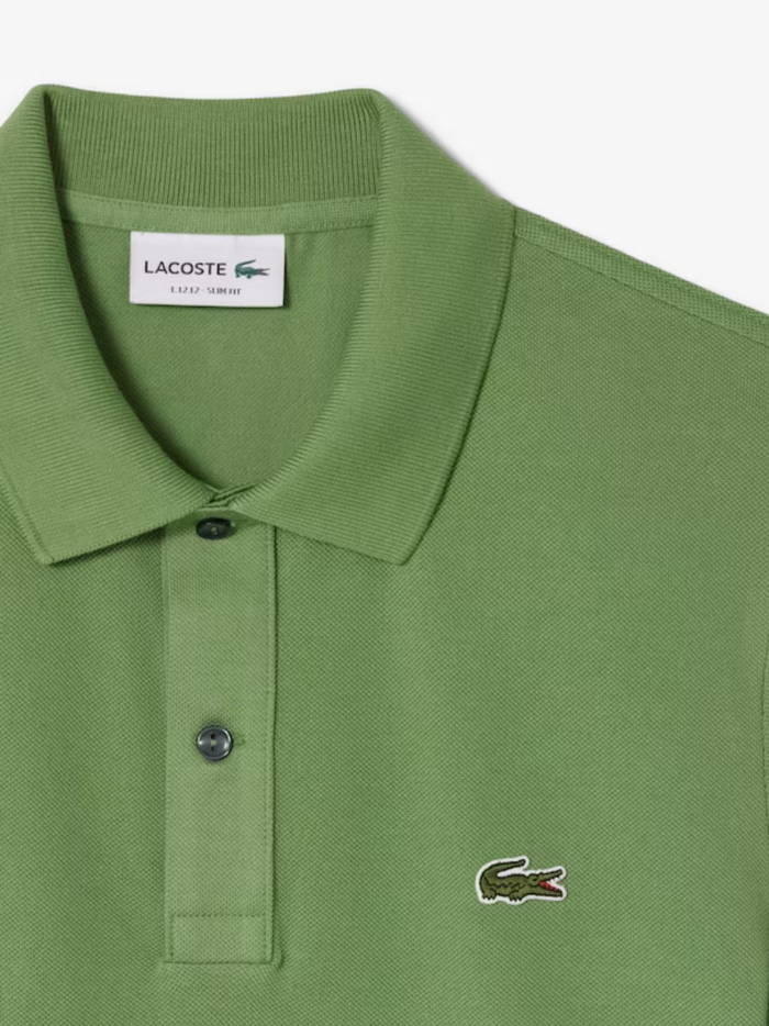 LACOSTE Slim Fit L.12.12 Original Polo Shirt Lime Green - MAISONDEFASHION.COM