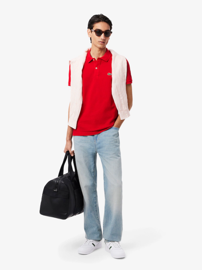 LACOSTE Slim Fit L.12.12 Original Polo Shirt Rouge Red - MAISONDEFASHION.COM