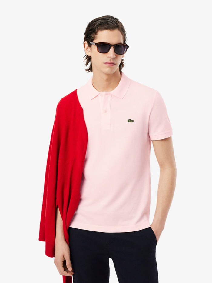 LACOSTE Slim Fit L.12.12 Piqué Polo Shirt Light Pink - MAISONDEFASHION.COM