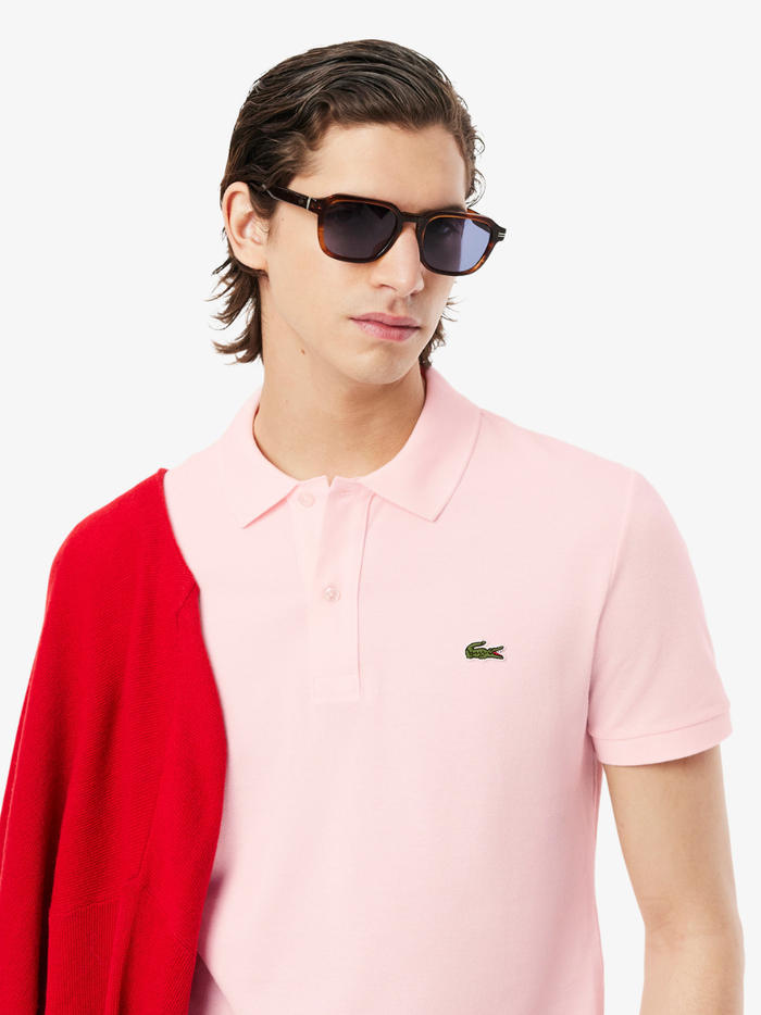 LACOSTE Slim Fit L.12.12 Piqué Polo Shirt Light Pink - MAISONDEFASHION.COM