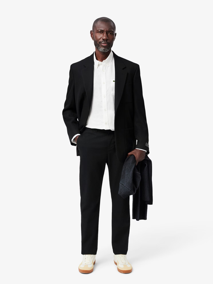 LACOSTE Slim Fit Stretch Cotton Chino Pants Black - MAISONDEFASHION.COM