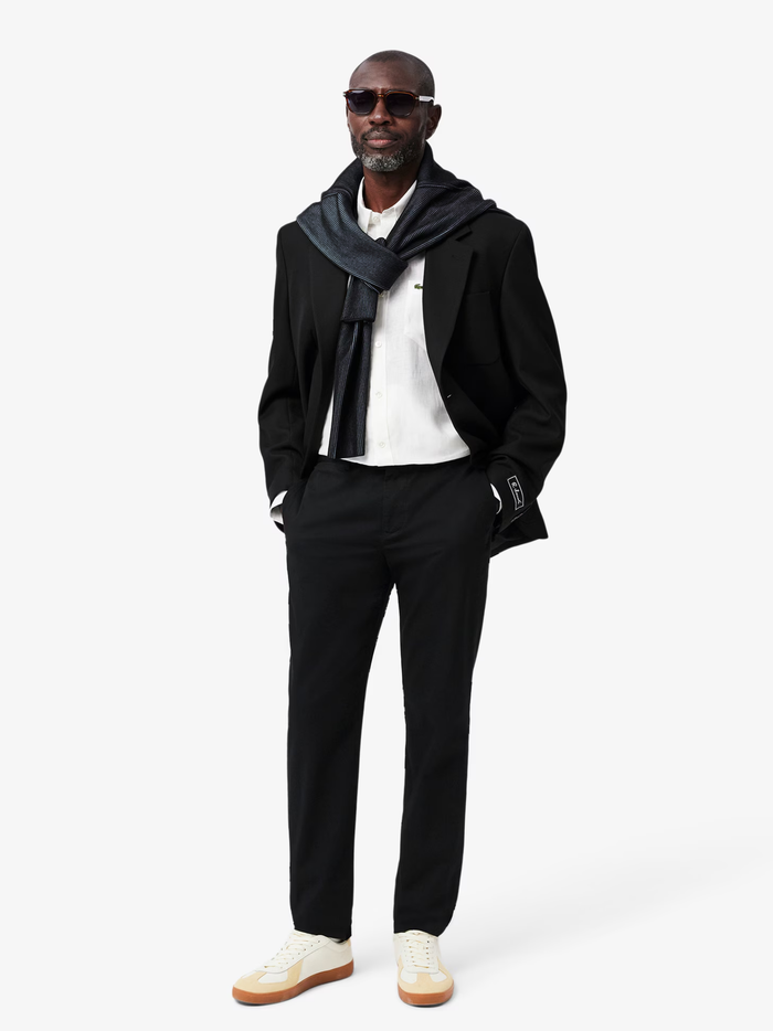 LACOSTE Slim Fit Stretch Cotton Chino Pants Black - MAISONDEFASHION.COM