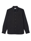 LACOSTE Slim Fit Stretch Poplin Shirt Black - MAISONDEFASHION.COM